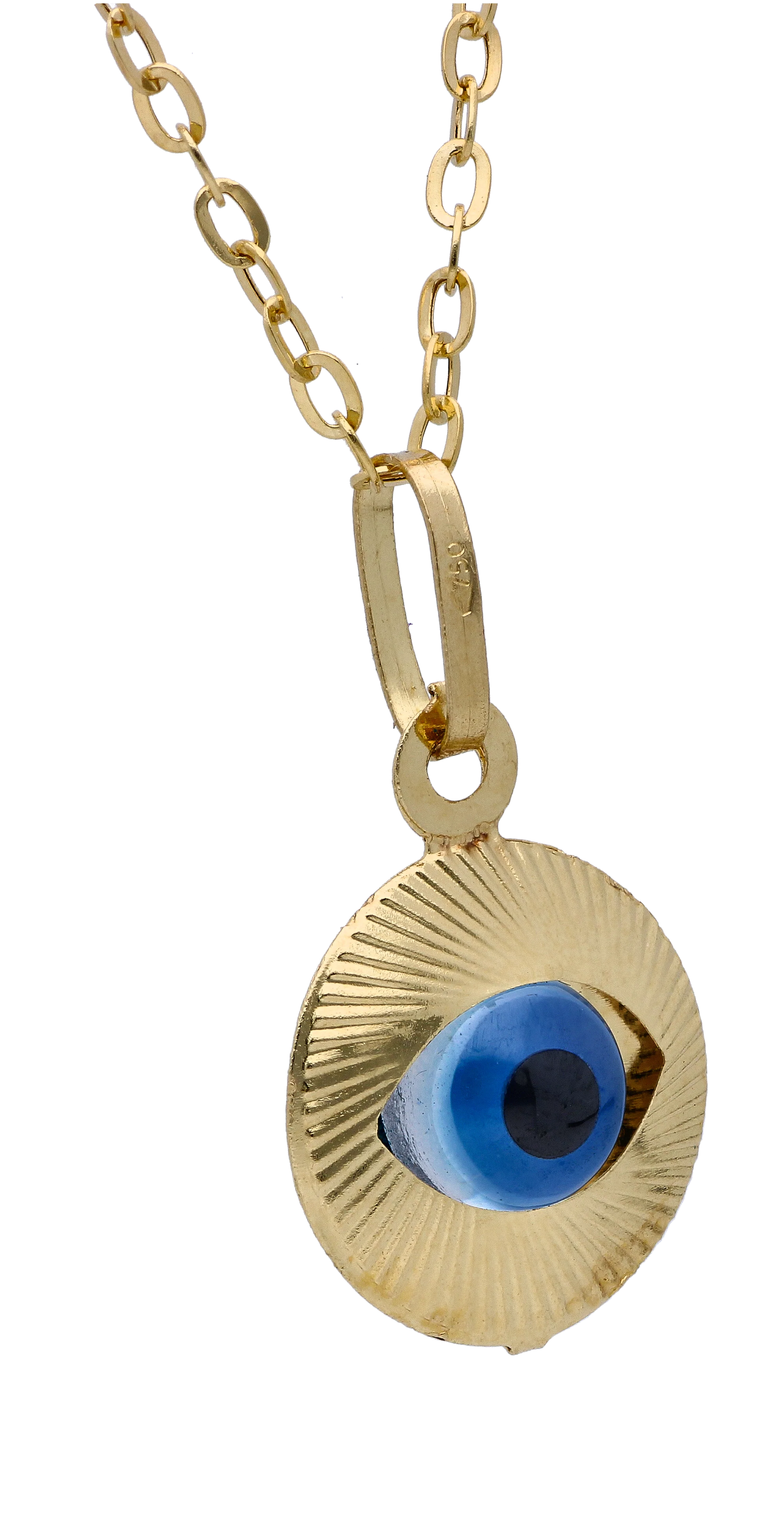 Gold Necklace (Chain with Evil Eye Pendant) 18KT - FKJNKL18KU6289 - Image 2