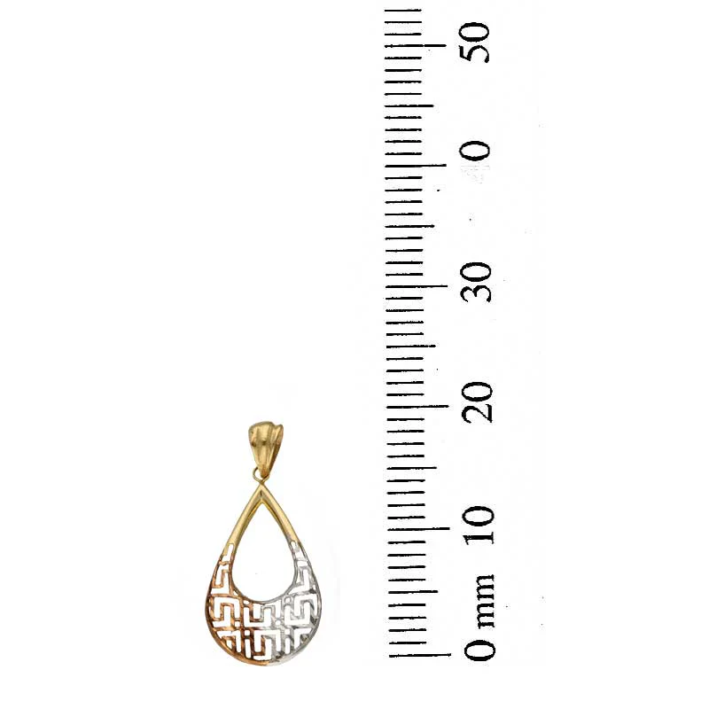 Dual Tone Gold Necklace (Chain with Pear shaped Pendant) 18KT - FKJNKL18KU1090 - Image 4