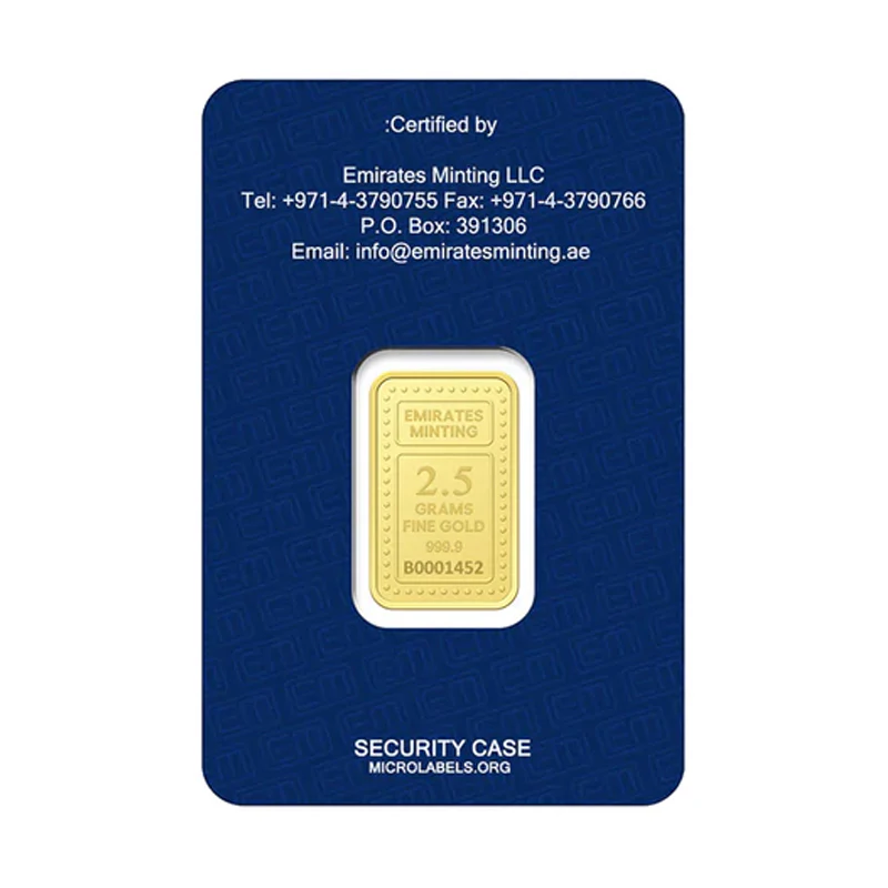 Emirates Minting 2.5 Grams Museum of the Future and Emirates Towers Gold Bar 999.9 Purity - FKJGBR24K2296 - Image 2