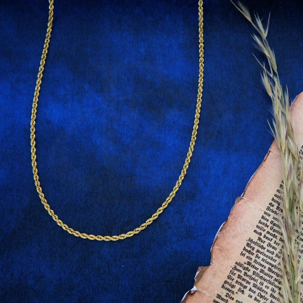 Gold 18 Inches Rope Chain 18KT - FKJCN18K8332