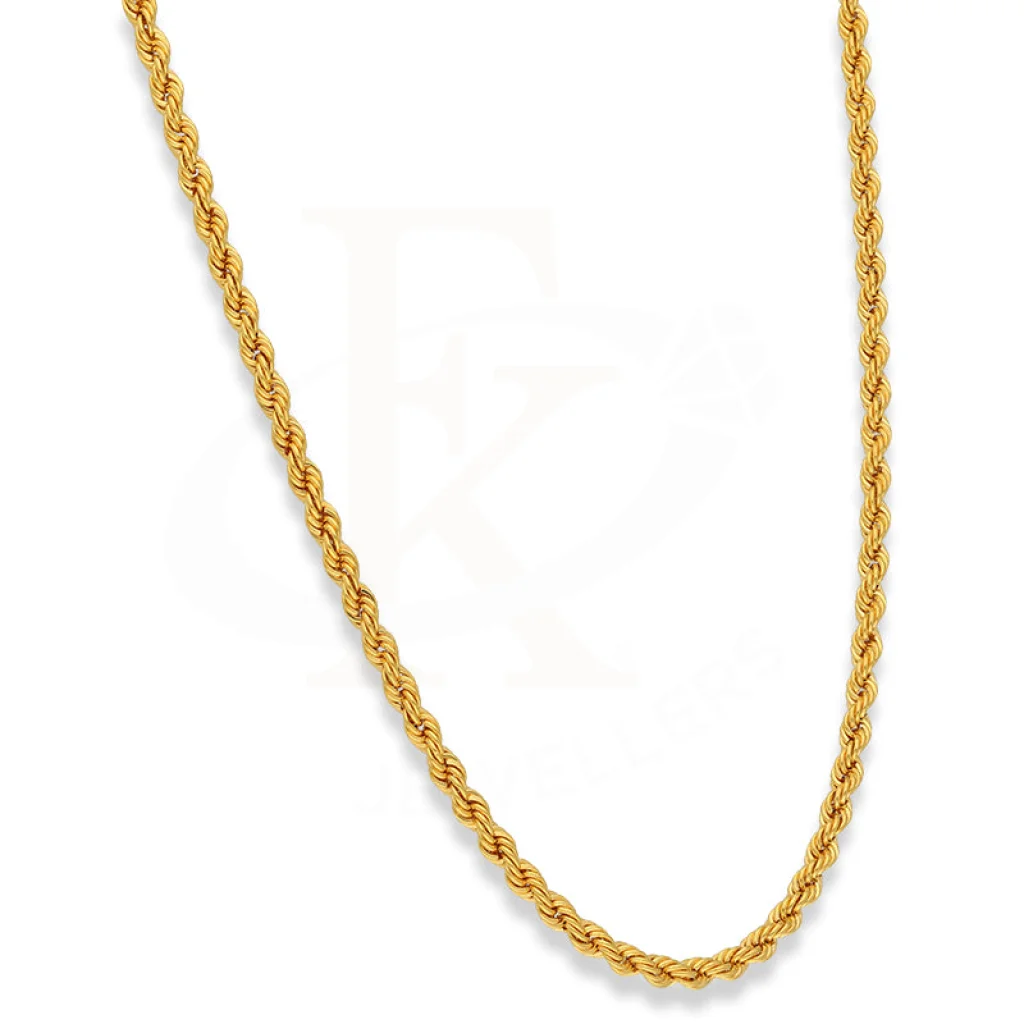 Gold 24 Inches Rope Chain 22KT - FKJCN22K2496 - Image 2