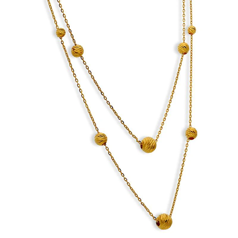 Gold Ball Necklace 21KT - FKJNKL21K2543 - Image 3