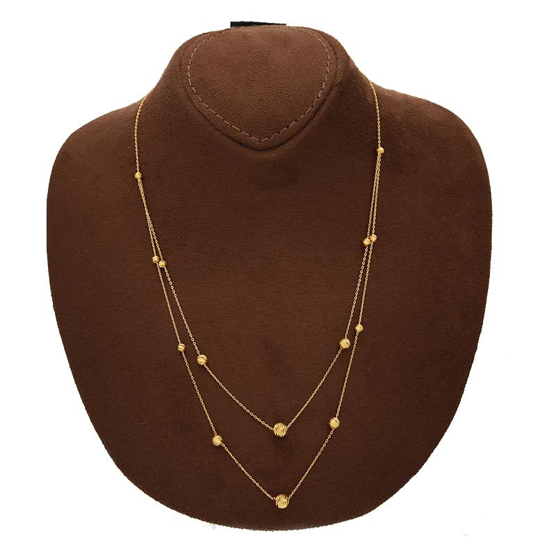 Gold Ball Necklace 21KT - FKJNKL21K2543 - Image 5