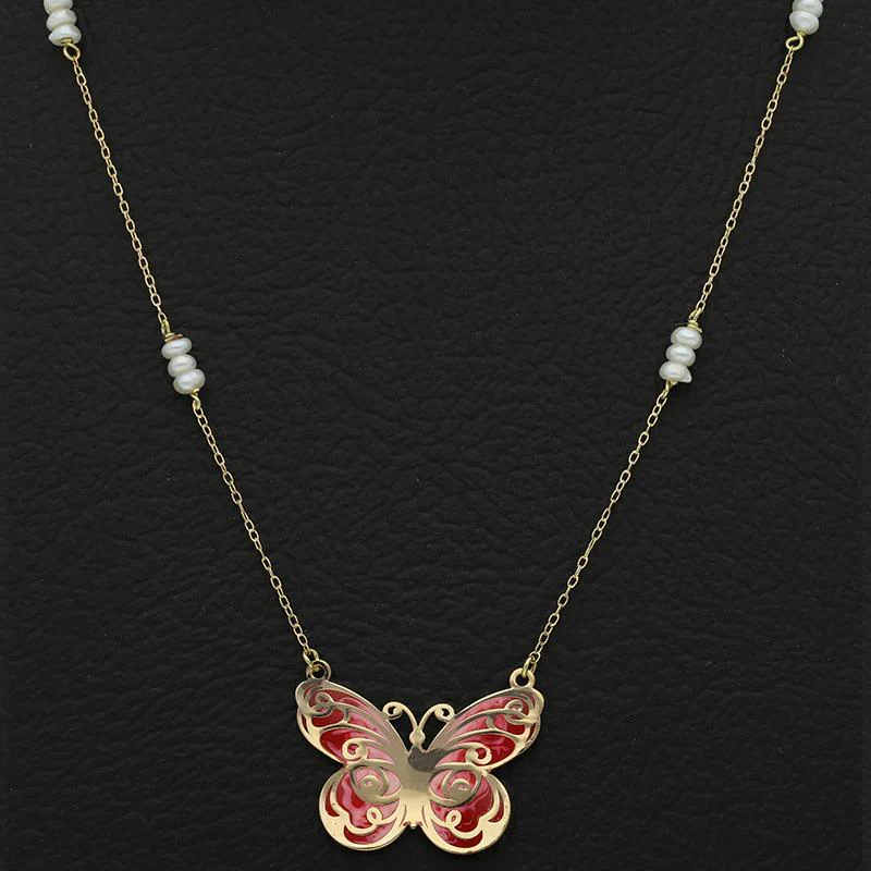 Gold Butterfly Necklace 18KT - FKJNKL18K2545 - Image 3