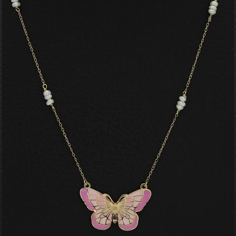 Gold Butterfly Necklace 18KT - FKJNKL18K2552 - Image 3