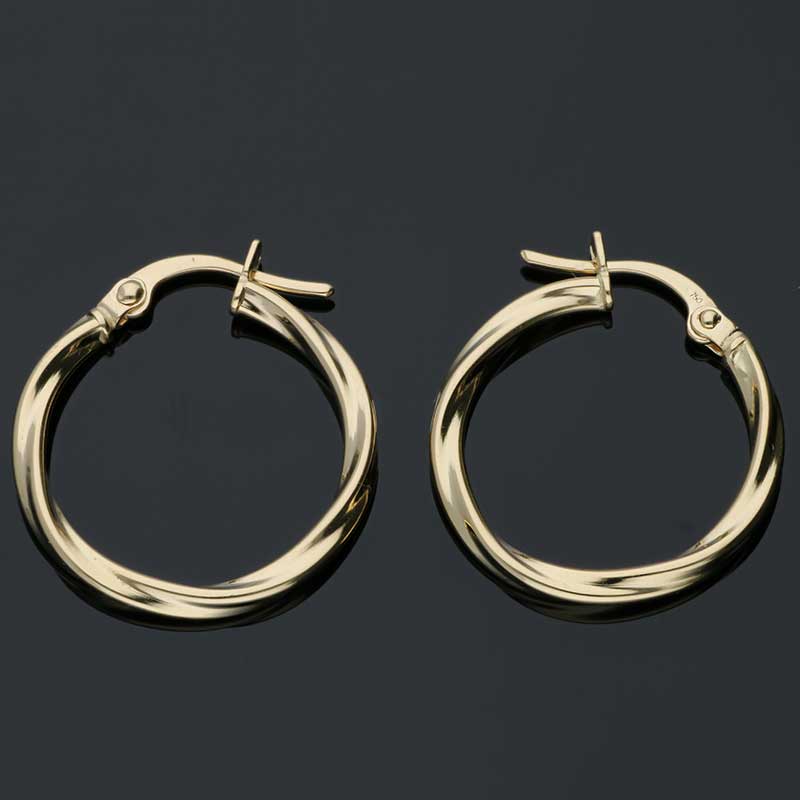 Gold Clip on Hoop Earrings 18KT - FKJERN18KU3090 - Image 2