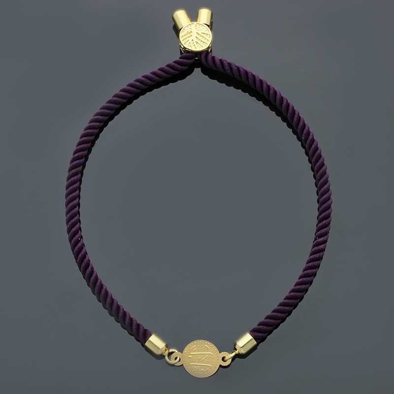 Gold Coin String Bracelet 21KT - FKJBRL21KU1106 - Image 2