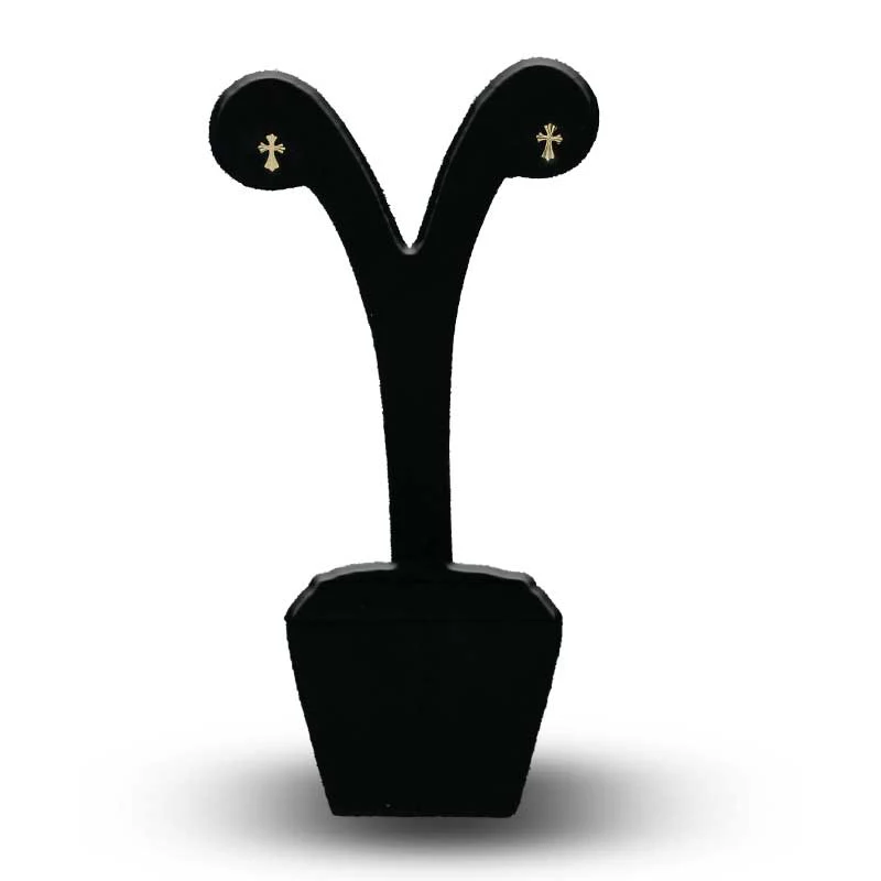 Gold Cross Stud Earrings 18KT - FKJERN18KU3066 - Image 4