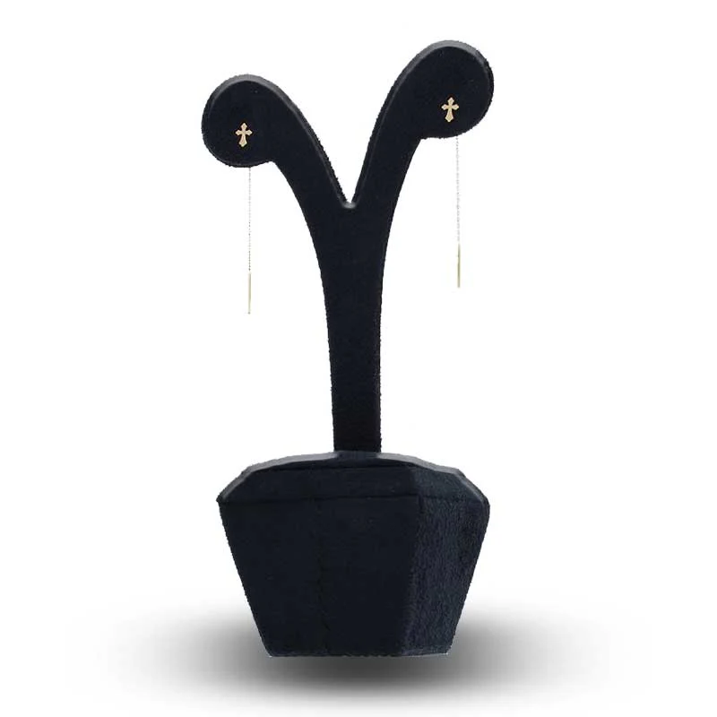Gold Cross Tic Tac Earrings 18KT - FKJERN18KU3075 - Image 3