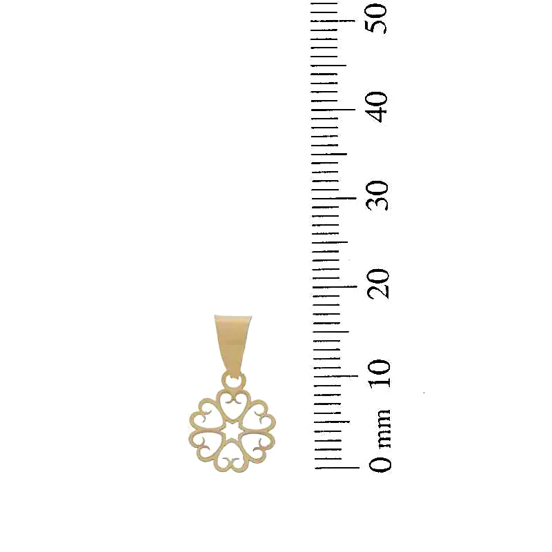 Gold Flower Pendant 18KT - FKJPND18KU1049 - Image 2
