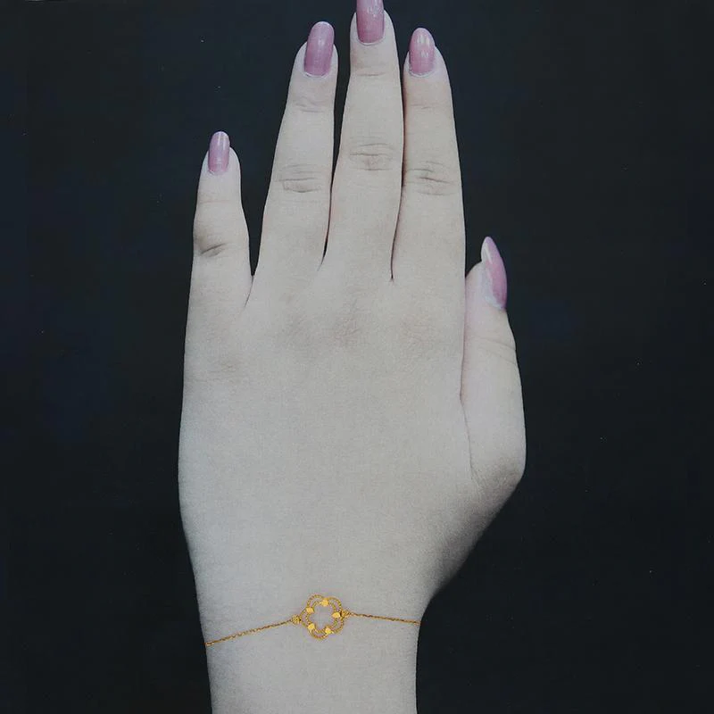 Gold Flower Shaped Bracelet 21KT - FKJBRL21K2423 - Image 5
