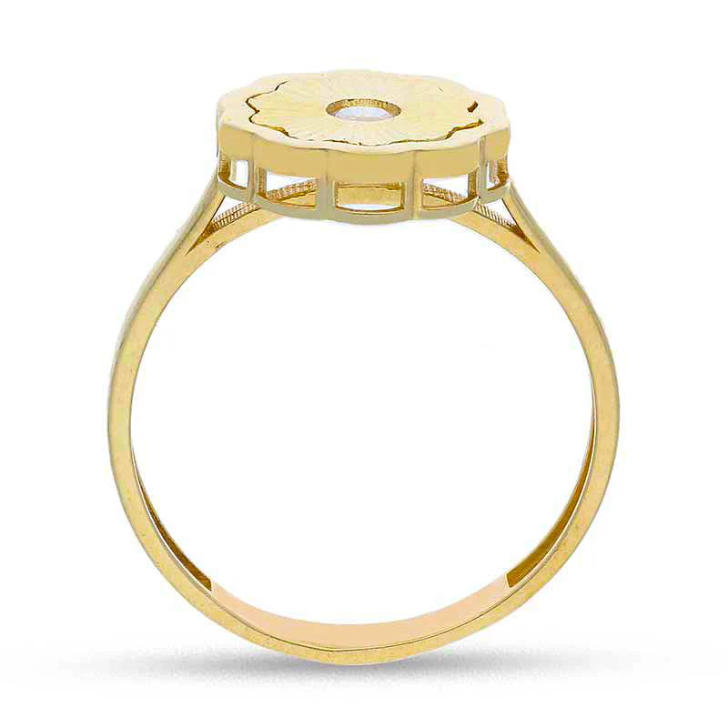 Gold Flower Shaped Ring 18KT - FKJRN18KU2083 - Image 4