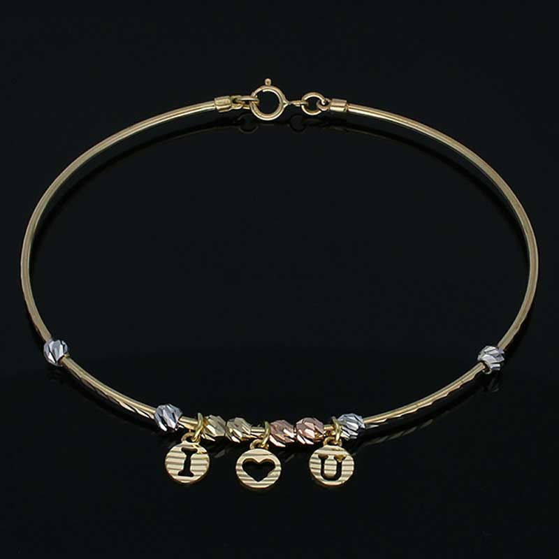 Gold Hanging Bangle in 18KT - FKJBNG18KU2013 - Image 2