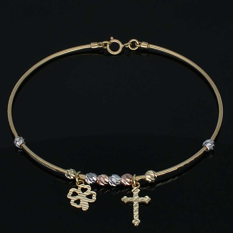 Gold Hanging Bangle in 18KT - FKJBNG18KU2016 - Image 2