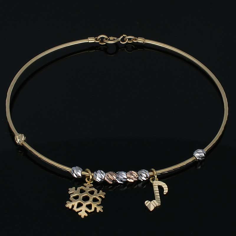Gold Hanging Bangle in 18KT - FKJBNG18KU2020 - Image 2
