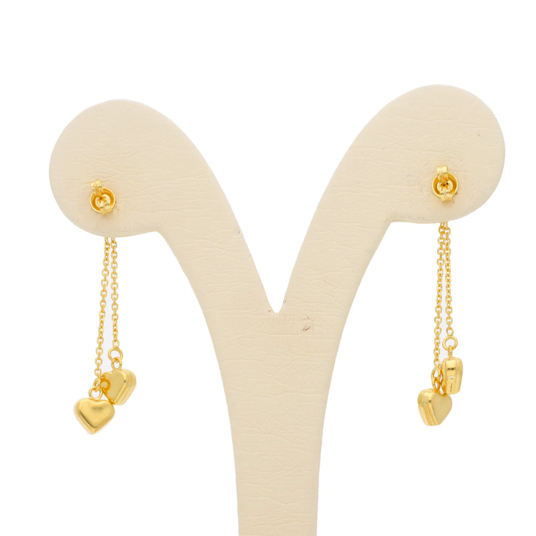 Gold Hanging Heart Earring 18KT - FKJERN18KU6437 - Image 3