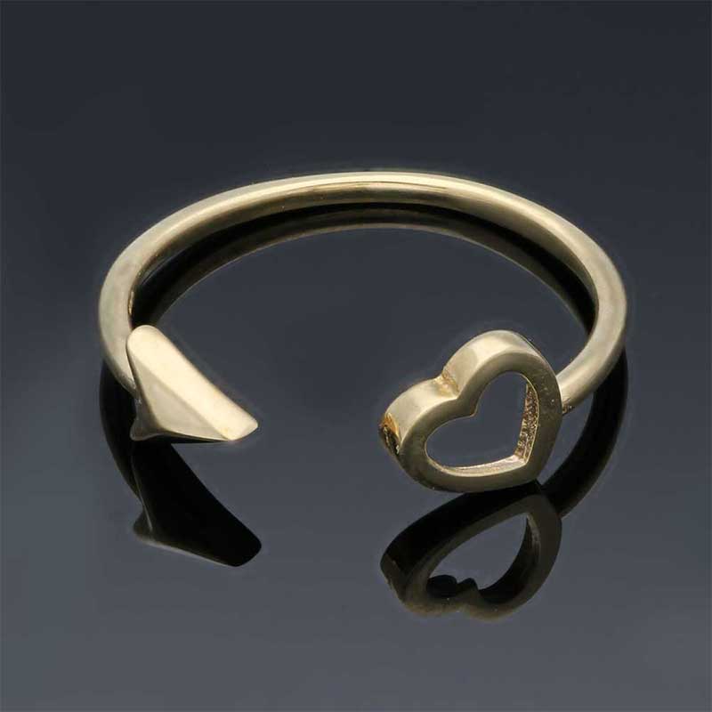 Gold Heart and Arrow Ring 18KT - FKJRN18KU2106 - Image 7