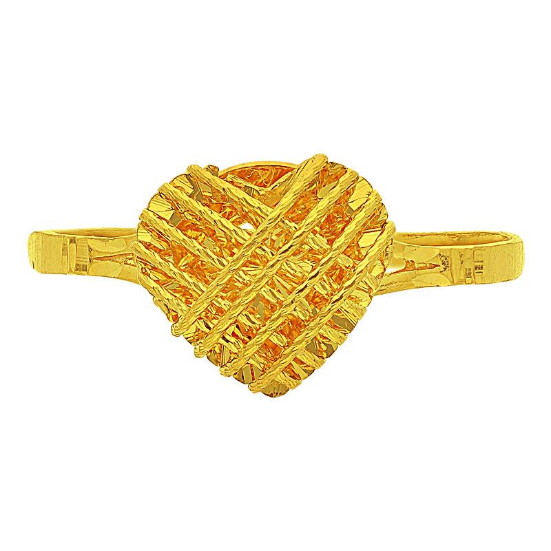Gold Heart Cage Ring 22KT - FKJRN22K2103 - Image 2