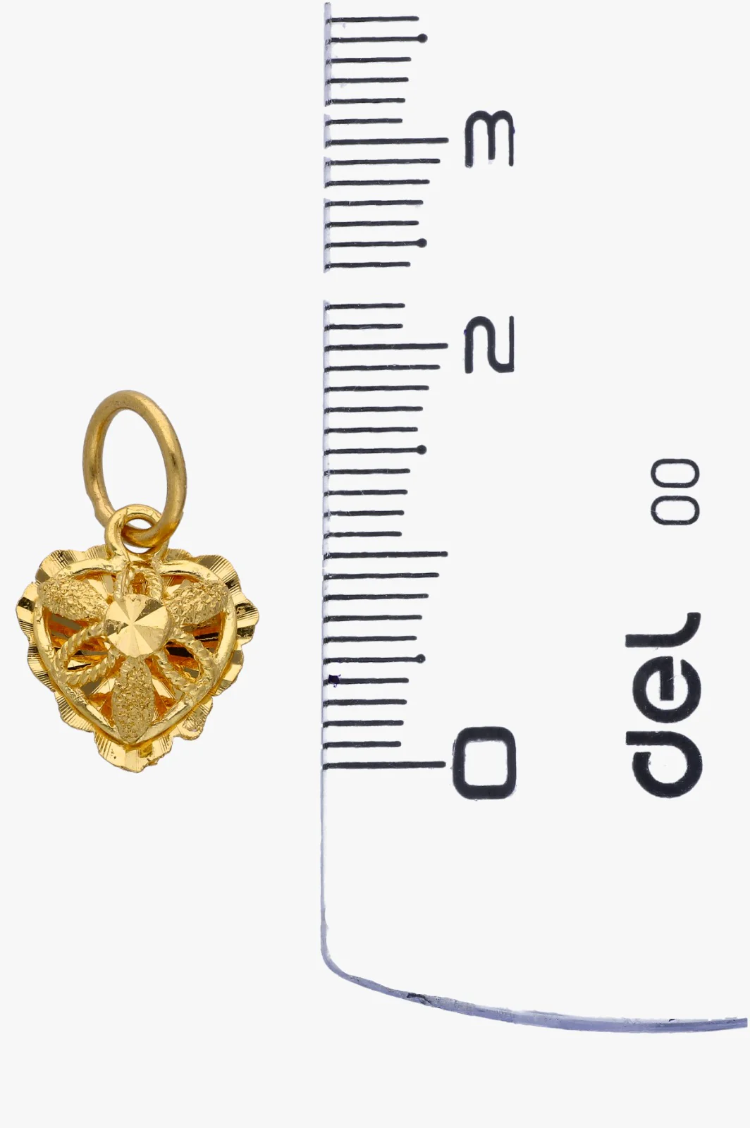 Gold Heart Pendant 22KT - FKJPND22KU2189 - Image 2