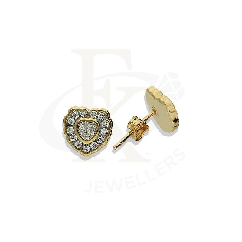 Gold Heart Shaped Pendant Set (Necklace and Earrings) 18KT - FKJNKLST18K2217 - Image 4