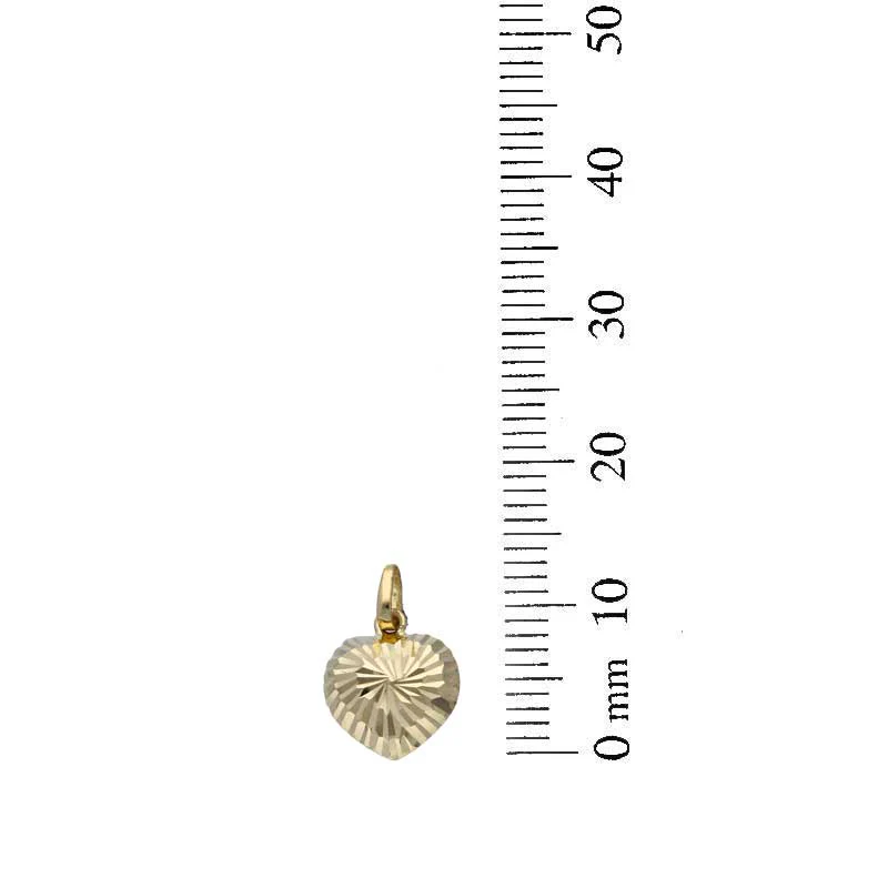 Gold Heart Shaped Pendant Set (Necklace and Earrings) 18KT - FKJNKLST18KU2008 - Image 5