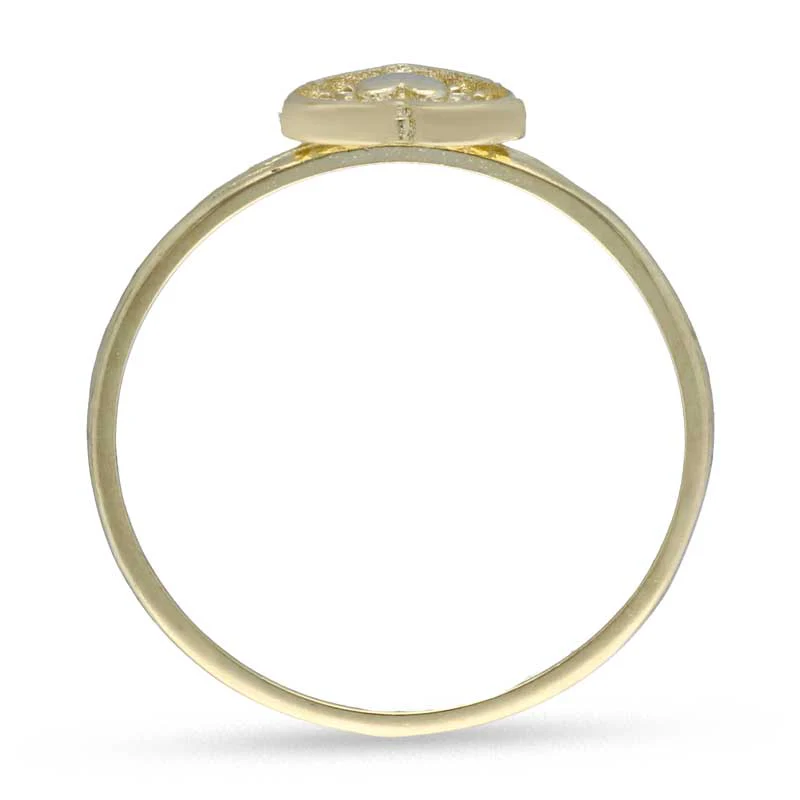 Gold Heart Shaped Ring 18KT - FKJRN18KU2016 - Image 3