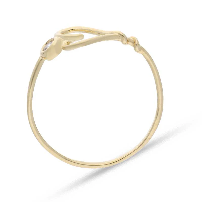 Gold Heart Shaped Ring 18KT - FKJRN18KU2084 - Image 3