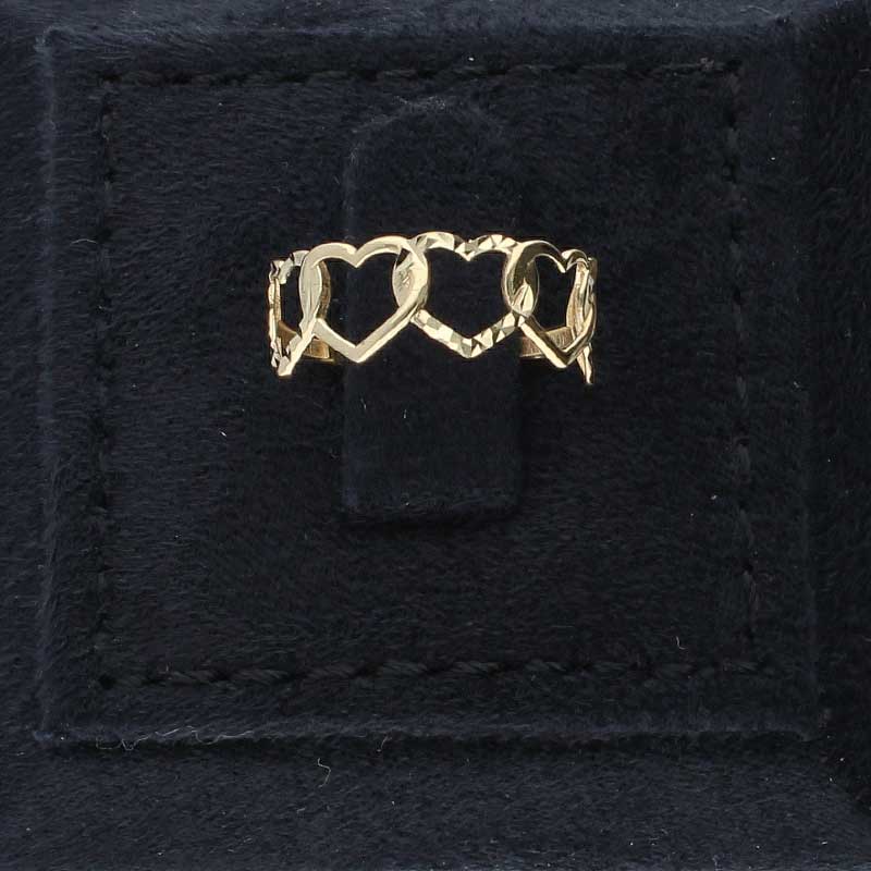 Gold Hearts Shaped Ring 18KT - FKJRN18KU2029 - Image 8