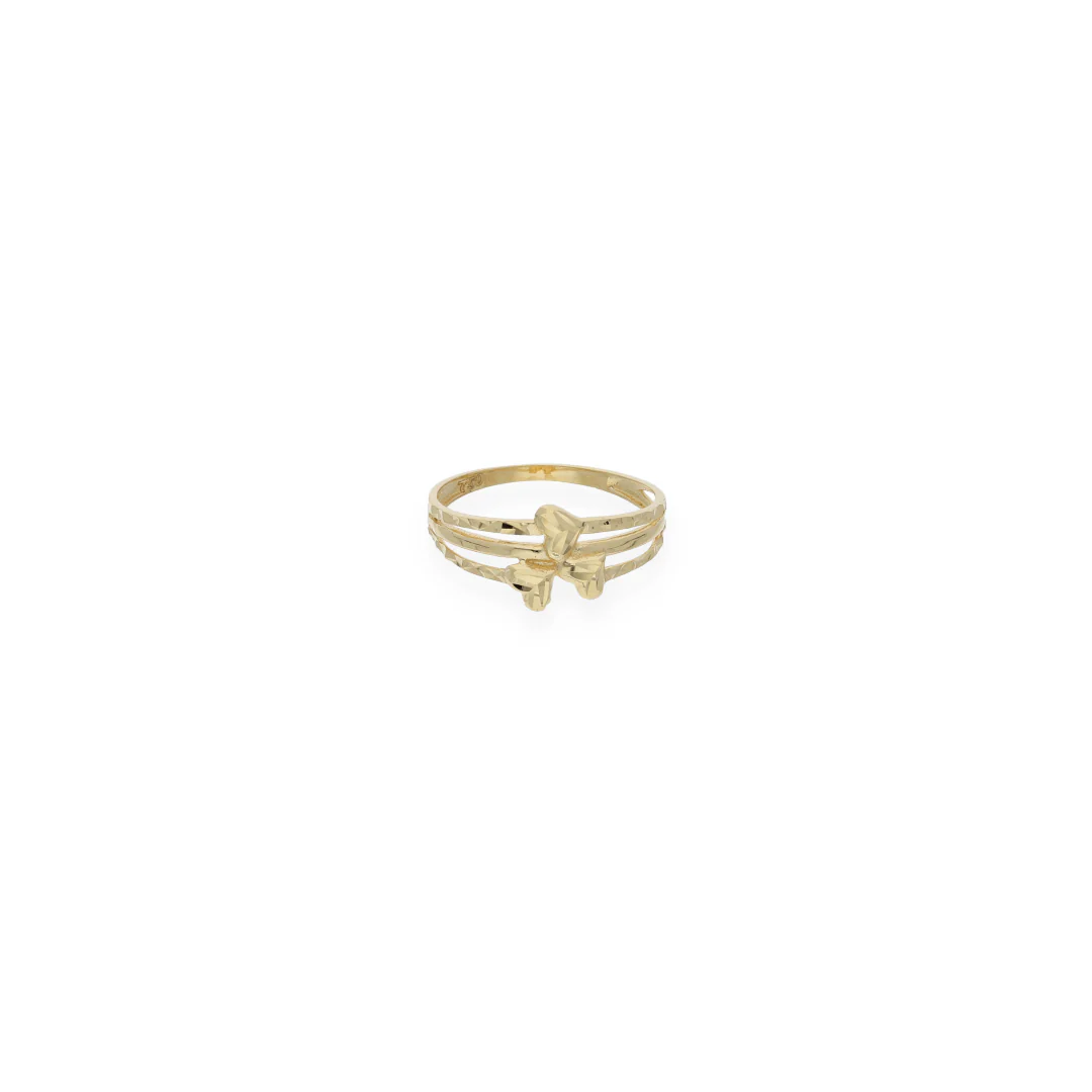 Gold Hearts Shaped Ring 18KT - FKJRN18KU6140 - Image 4