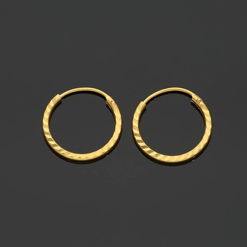 Gold Hoop Earrings 21KT - FKJERN21K2430 - Image 3