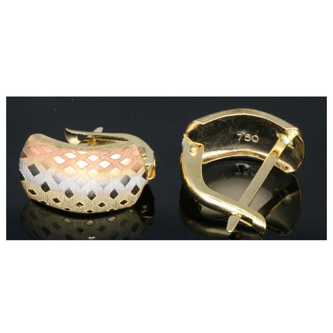 Gold Hoop Shaped Earrings 18KT - FKJERN18KU6458 - Image 2