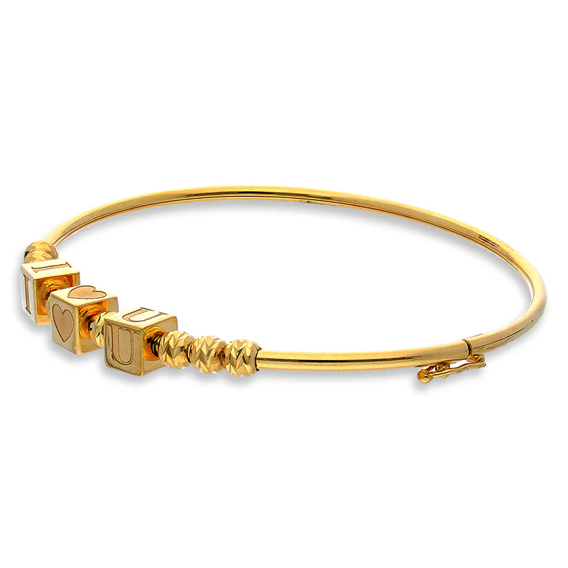 Gold I Love You Bangle in 18KT - FKJBNG18KU2002 - Image 3