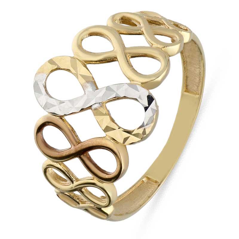 Gold Infinity Shaped Ring 18KT - FKJRN18KU2024 - Image 2