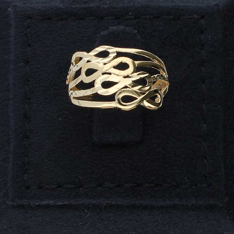 Gold Infinity Shaped Ring 18KT - FKJRN18KU2028 - Image 8