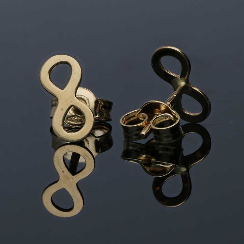 Gold Infinity Stud Earrings 18KT - FKJERN18KU3062 - Image 3