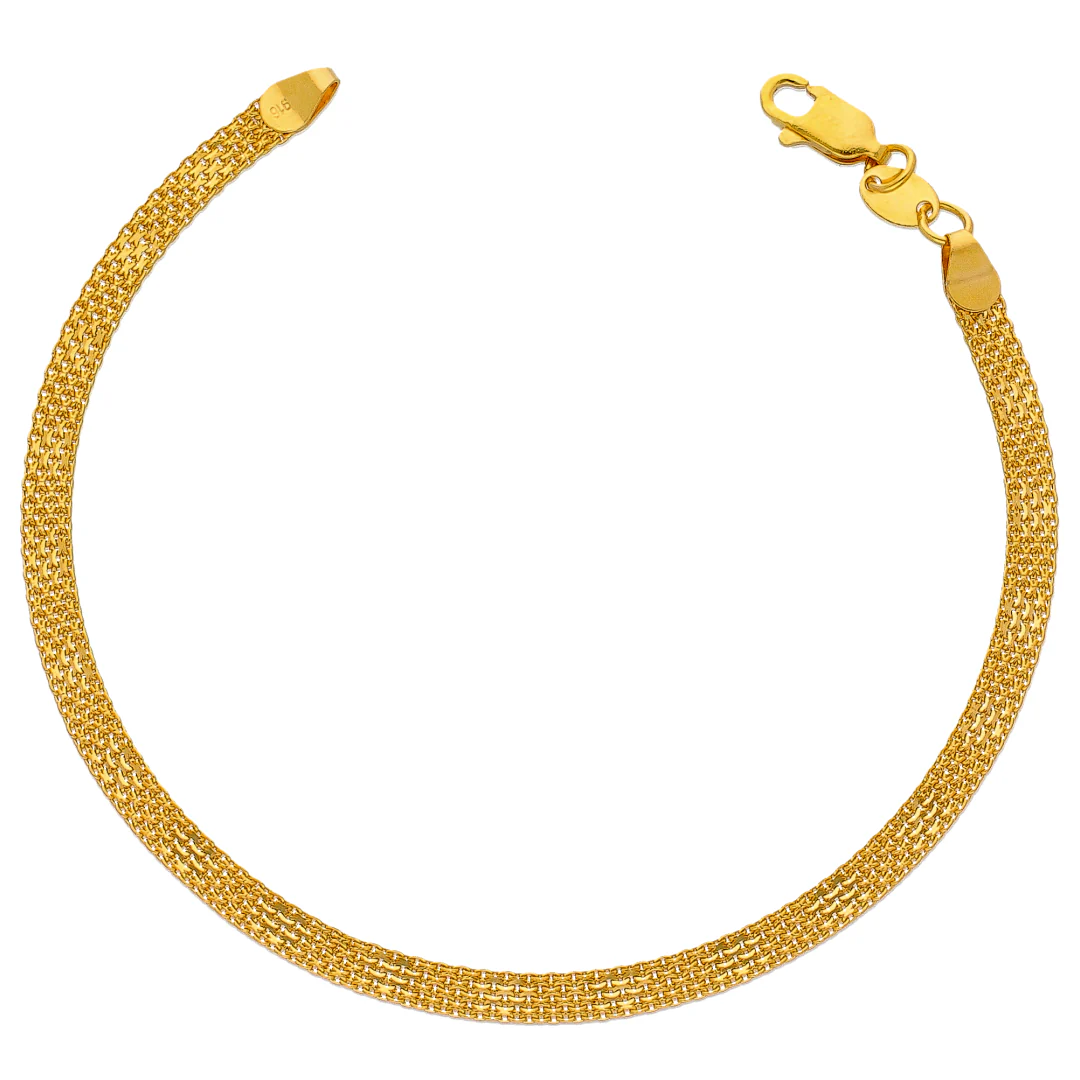 Gold Interlink Strap Bracelet 22KT - FKJBRL22KU6654