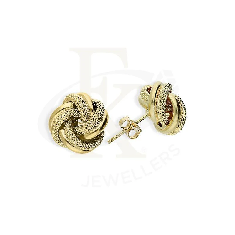 Gold Knot Shaped Pendant Set (Necklace and Earrings) 18KT - FKJNKLST18K2206 - Image 5