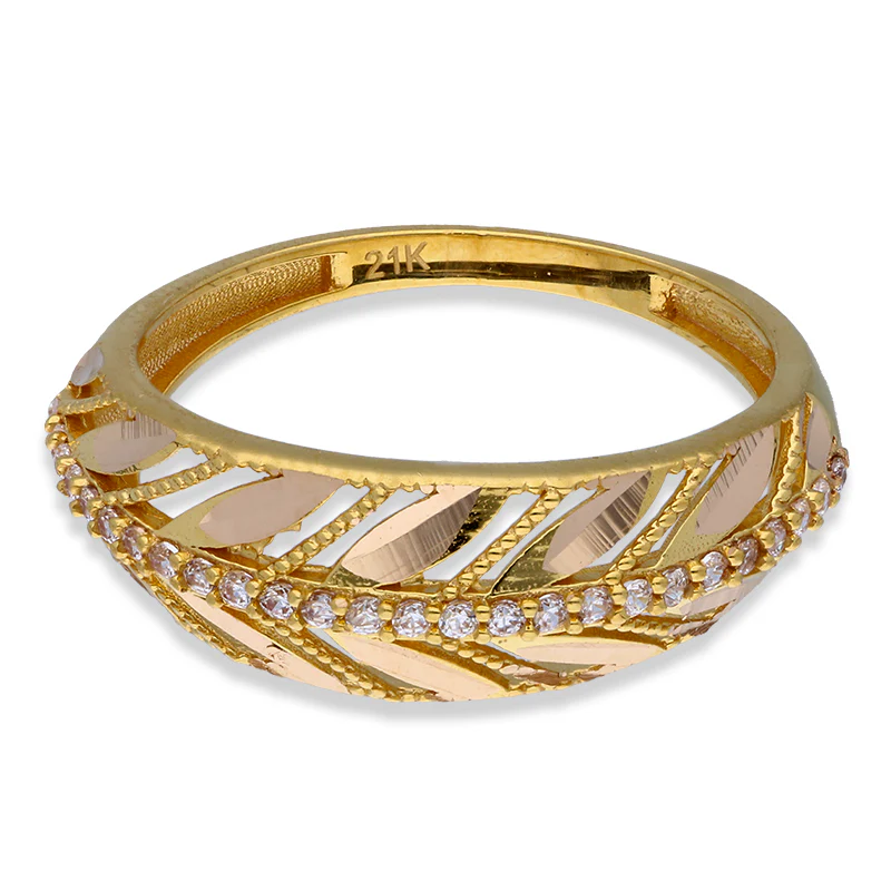 Gold Leaf Ring 21KT - FKJRN21KU2109 - Image 2