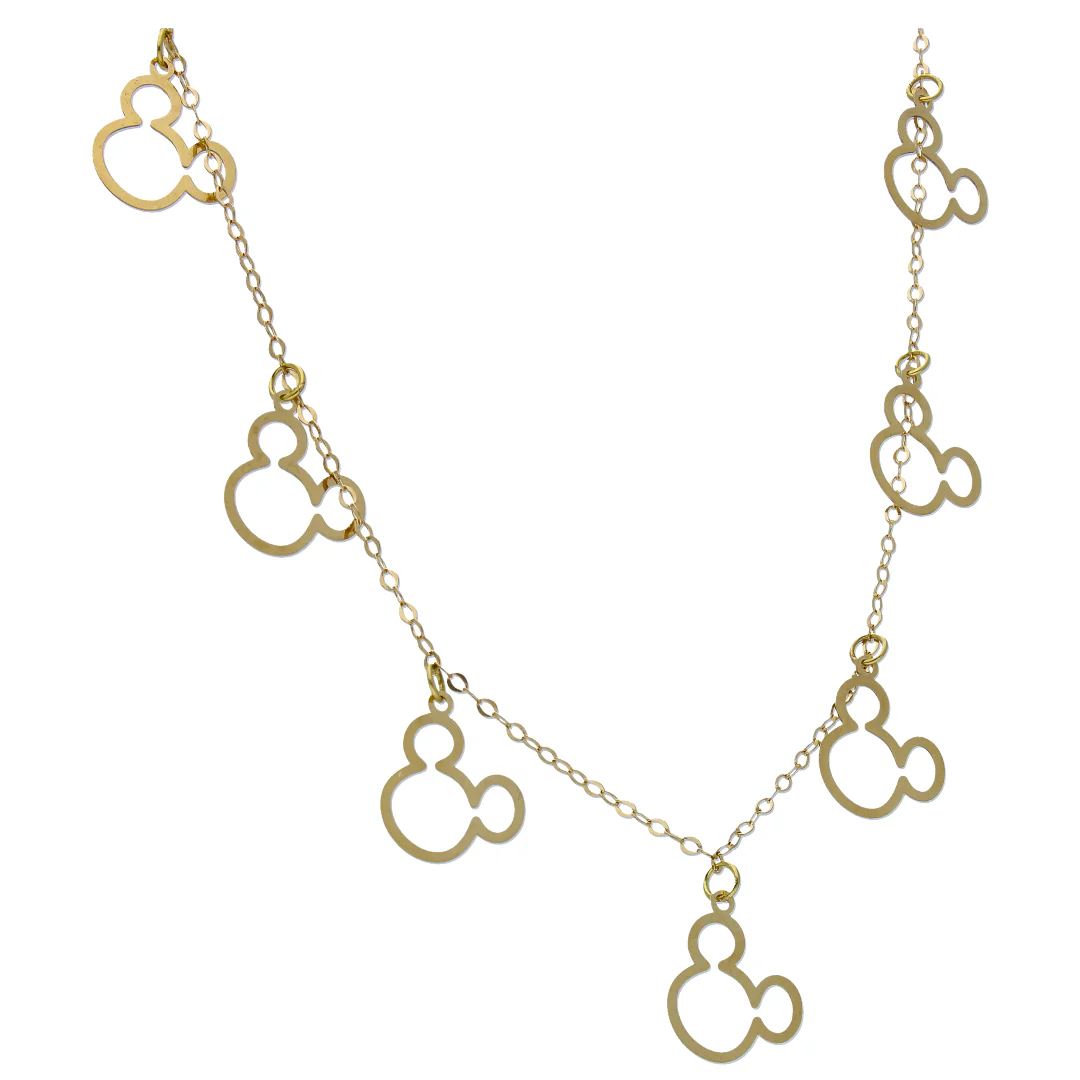 Gold Micky Mouse Shaped Charms Necklace 18KT - FKJNKL18KU6528 - Image 2