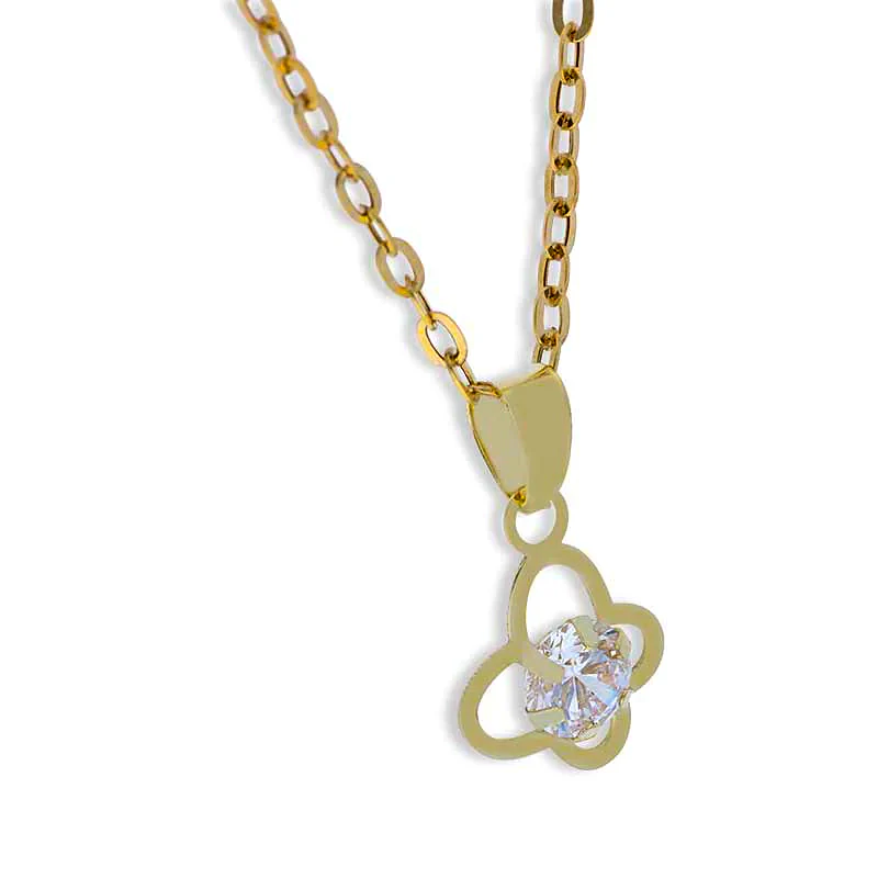 Gold Necklace (Chain with Butterfly With Solitaire Pendant) 18KT - FKJNKL18KU1115 - Image 2