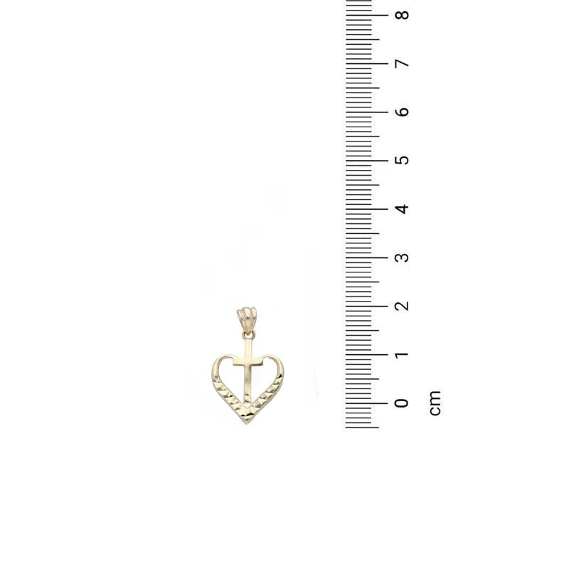 Gold Necklace (Chain with Cross In Heart Pendant) 18KT - FKJNKL18KU1139 - Image 4