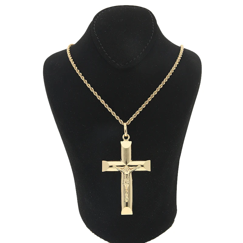 Gold Necklace (Chain with Cross Pendant) 18KT - FKJNKL18KU1009 - Image 3