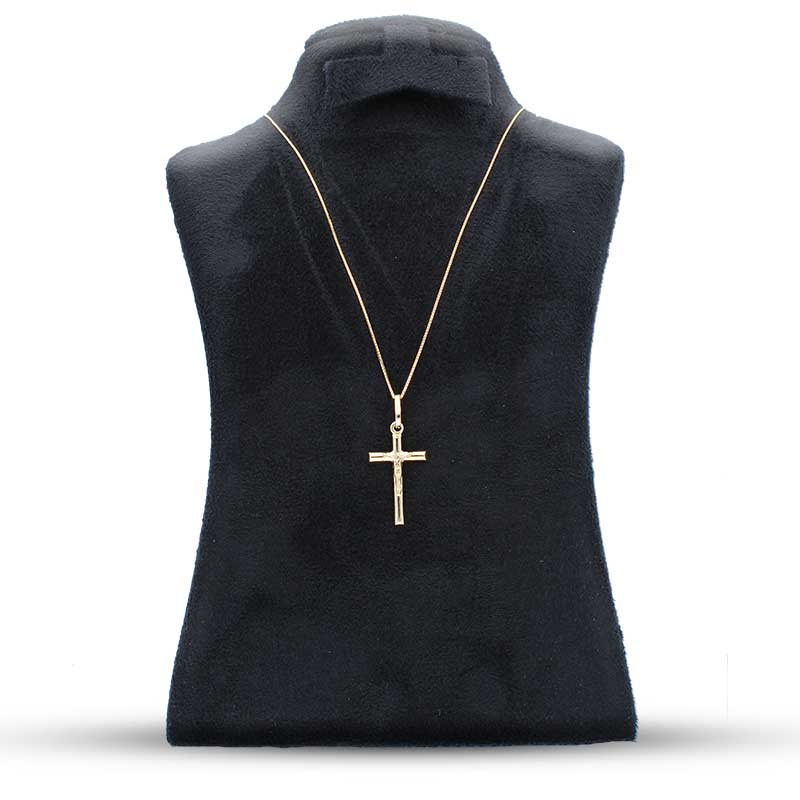 Gold Necklace (Chain with Cross Pendant) 18KT - FKJNKL18KU1036 - Image 2