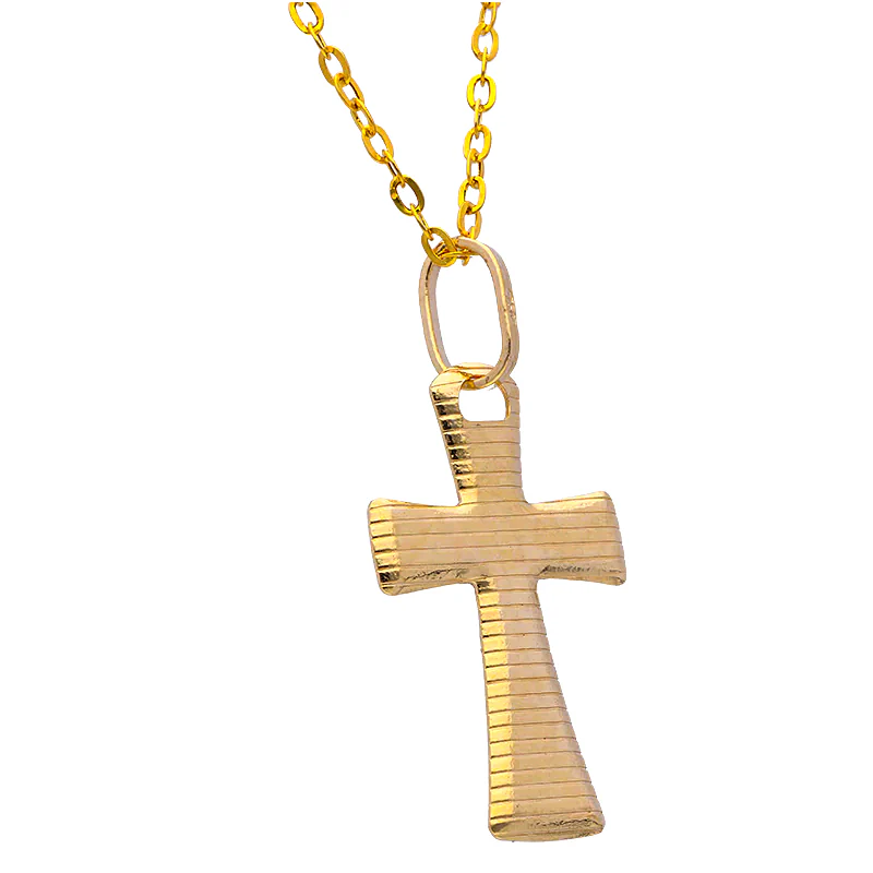 Gold Necklace (Chain with Cross Pendant) 18KT - FKJNKL18KU1064 - Image 2