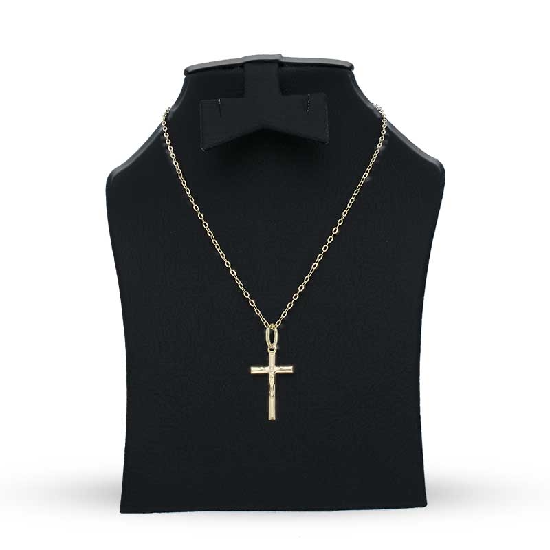 Gold Necklace (Chain with Cross Pendant) 18KT - FKJNKL18KU1153 - Image 3