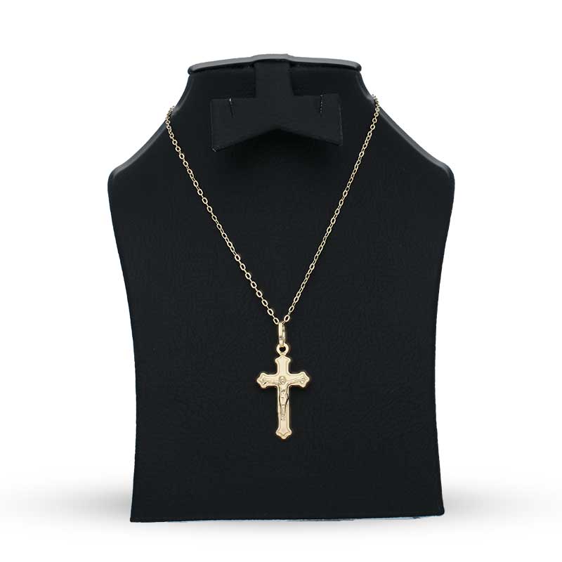Gold Necklace (Chain with Cross Pendant) 18KT - FKJNKL18KU6221 - Image 3