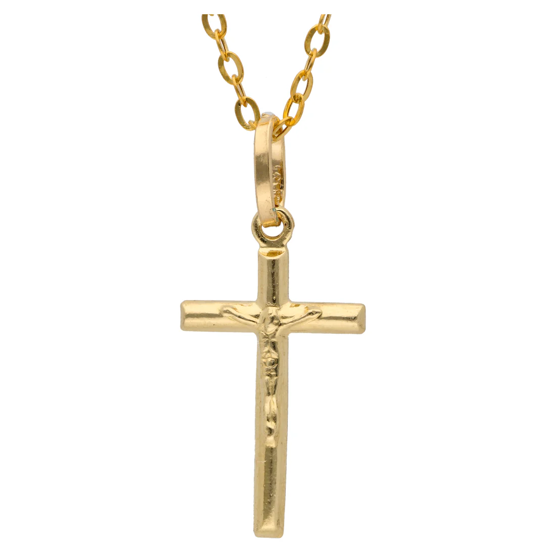 Gold Necklace (Chain with Cross Shaped Pendant) 18KT - FKJNKL18KU6602 - Image 2