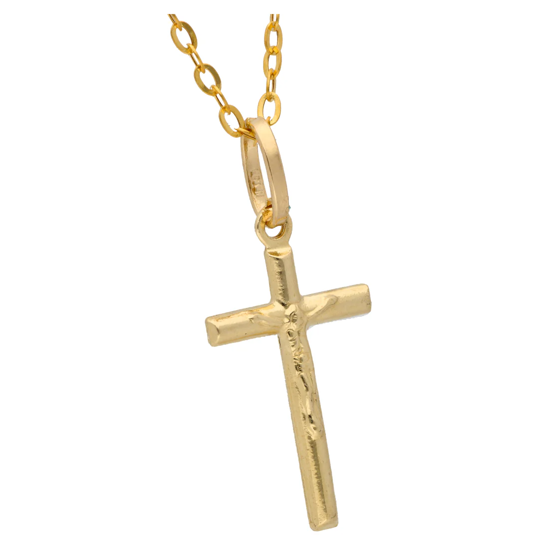 Gold Necklace (Chain with Cross Shaped Pendant) 18KT - FKJNKL18KU6602 - Image 3