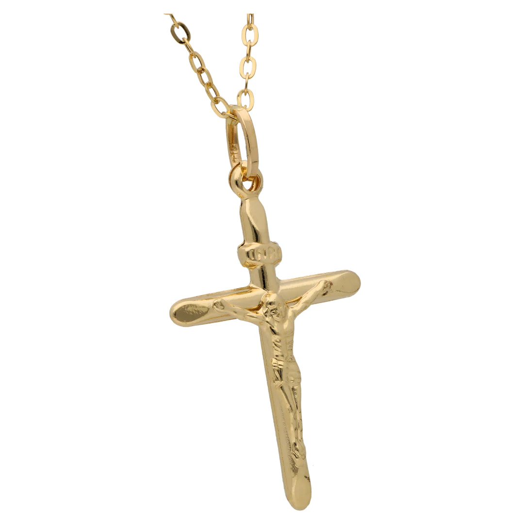 Gold Necklace (Chain with Cross Shaped Pendant) 18KT - FKJNKL18KU6619 - Image 3