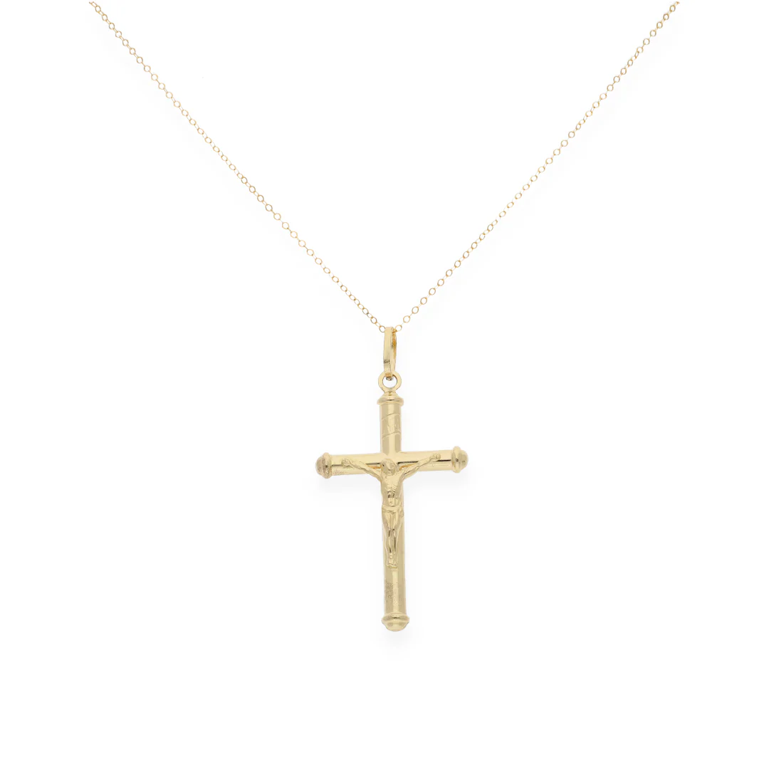 Gold Necklace (Chain with Crucifix Pendant) 18KT - FKJNKL18KU6142 - Image 3